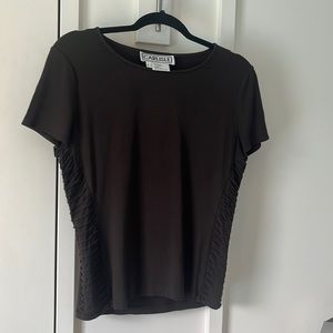 Carlisle cap sleeve chocolate brown top. L